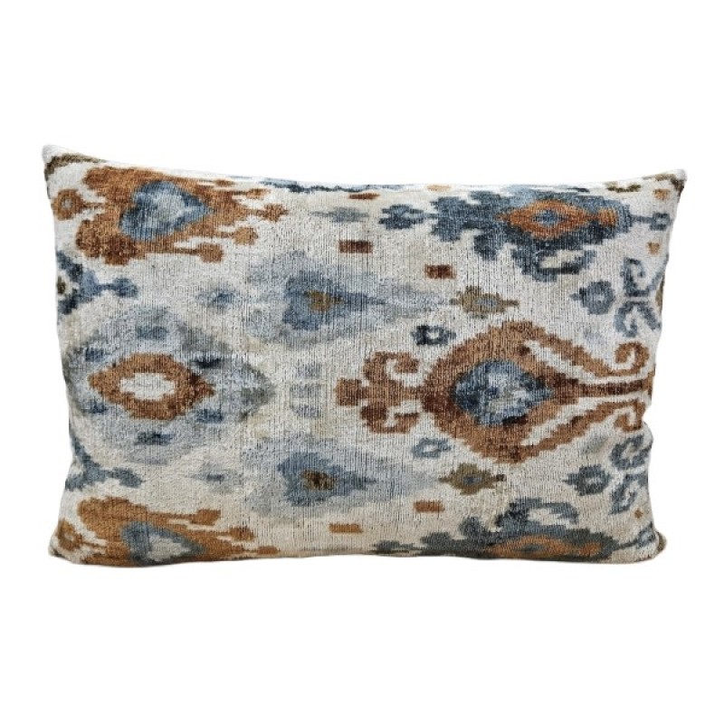 VELVET IKAT PILLOW COVER MIX PATCH Q7